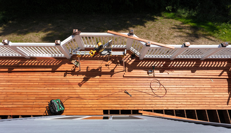 outdoor deck under maintenance
